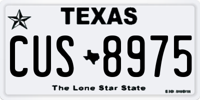 TX license plate CUS8975
