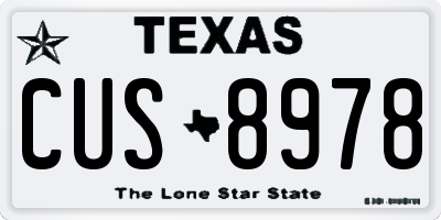 TX license plate CUS8978