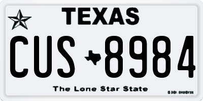 TX license plate CUS8984
