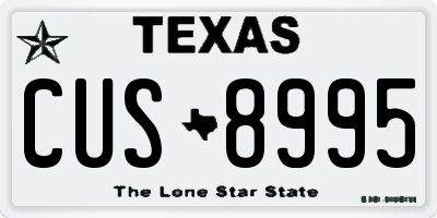 TX license plate CUS8995