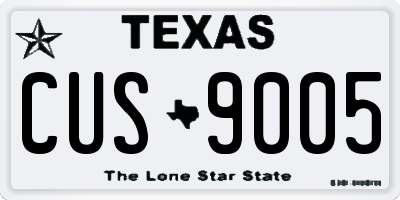 TX license plate CUS9005