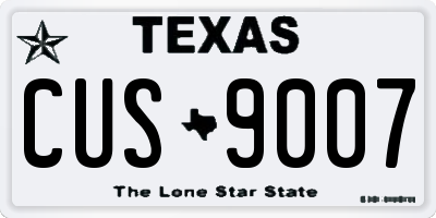 TX license plate CUS9007