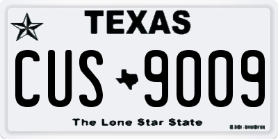 TX license plate CUS9009