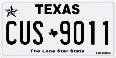 TX license plate CUS9011