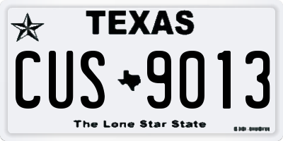 TX license plate CUS9013