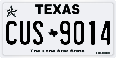 TX license plate CUS9014