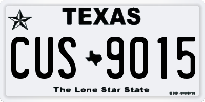 TX license plate CUS9015