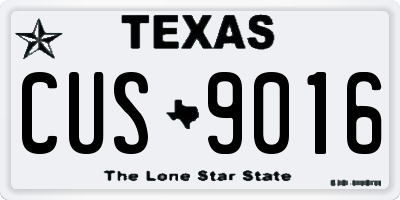 TX license plate CUS9016