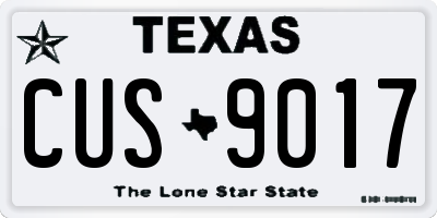 TX license plate CUS9017
