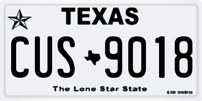 TX license plate CUS9018