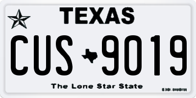 TX license plate CUS9019