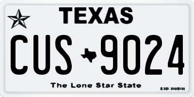 TX license plate CUS9024