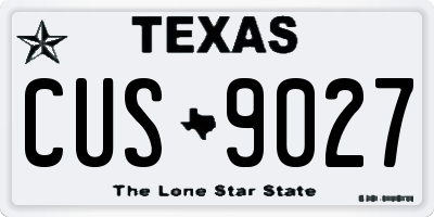 TX license plate CUS9027