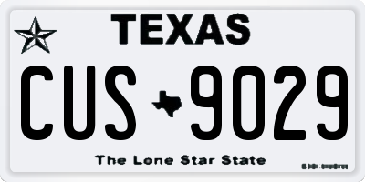 TX license plate CUS9029