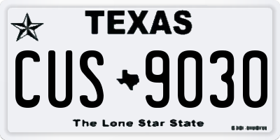 TX license plate CUS9030