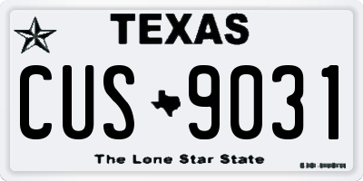 TX license plate CUS9031