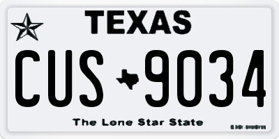 TX license plate CUS9034