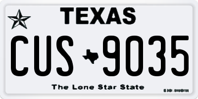 TX license plate CUS9035