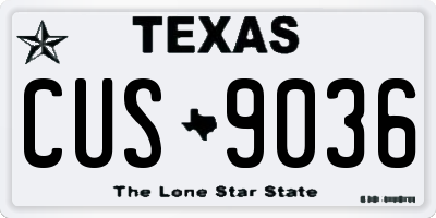 TX license plate CUS9036
