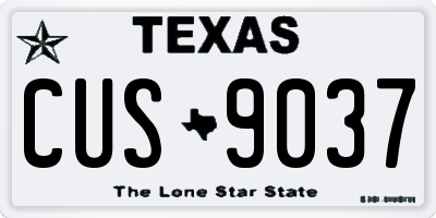 TX license plate CUS9037