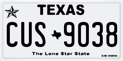 TX license plate CUS9038