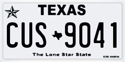 TX license plate CUS9041