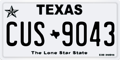 TX license plate CUS9043