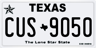 TX license plate CUS9050