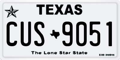 TX license plate CUS9051