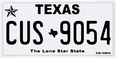 TX license plate CUS9054