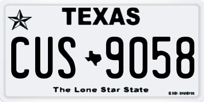 TX license plate CUS9058