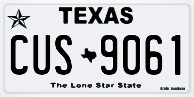 TX license plate CUS9061