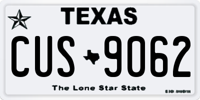 TX license plate CUS9062