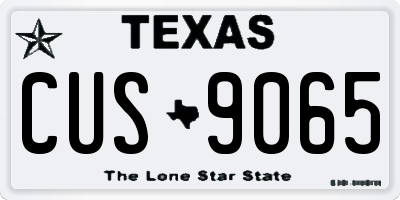 TX license plate CUS9065