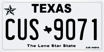 TX license plate CUS9071