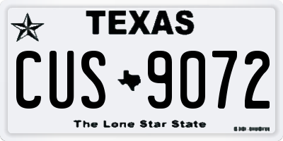 TX license plate CUS9072