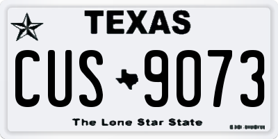 TX license plate CUS9073