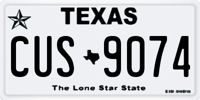 TX license plate CUS9074