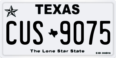 TX license plate CUS9075
