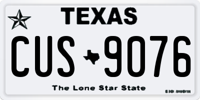 TX license plate CUS9076