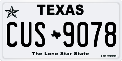 TX license plate CUS9078