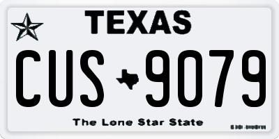 TX license plate CUS9079