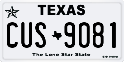 TX license plate CUS9081