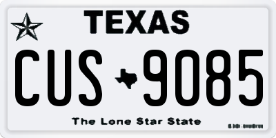 TX license plate CUS9085