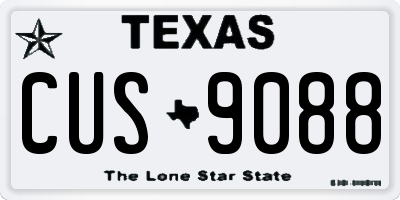 TX license plate CUS9088