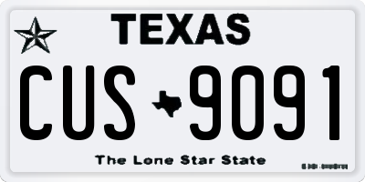 TX license plate CUS9091