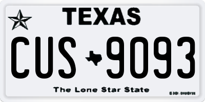 TX license plate CUS9093