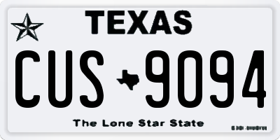 TX license plate CUS9094