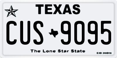 TX license plate CUS9095