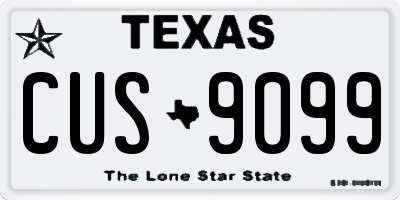 TX license plate CUS9099